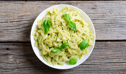 Pasta with sauce pesto