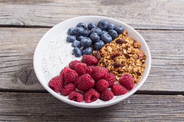 Chia yogurt with granola