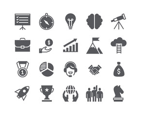 Simple flat high quality vector icon set,Universal startup, Career, Misson, Teamwork, Business Awards and more. 48x48 Pixel Perfect.