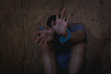 Boy with handcuff, arrested