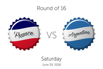 Soccer championship | Round of 16 - France VS Argentina - June 30, 2018 