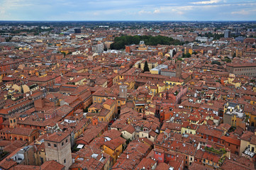 Obraz premium Italy, Bologna aerial view from Asinelli tower