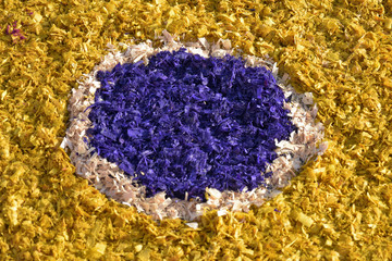Background of colored wood shavings