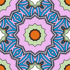 Floral Geometric seamless pattern. Decorative art deco style. Vector illustration for design