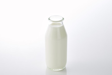 milk in the glass bottle