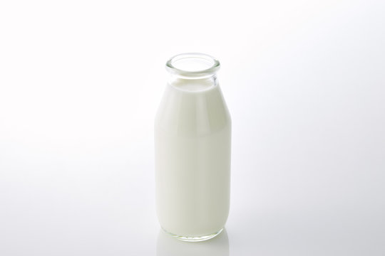 milk in the glass bottle