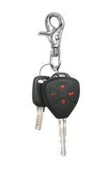 Car key and clip lock on a white background.
