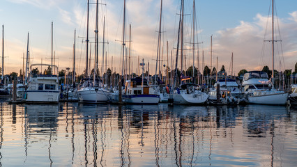 Sunset over Bellingham, Washington USA.