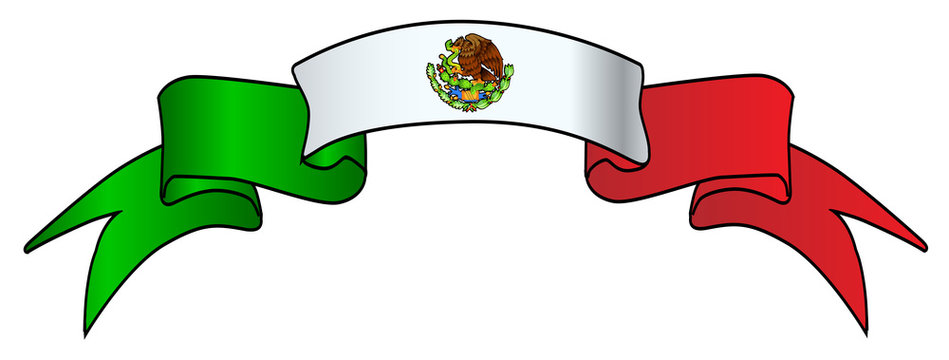 Mexican Flag Icon Satin Ribbon