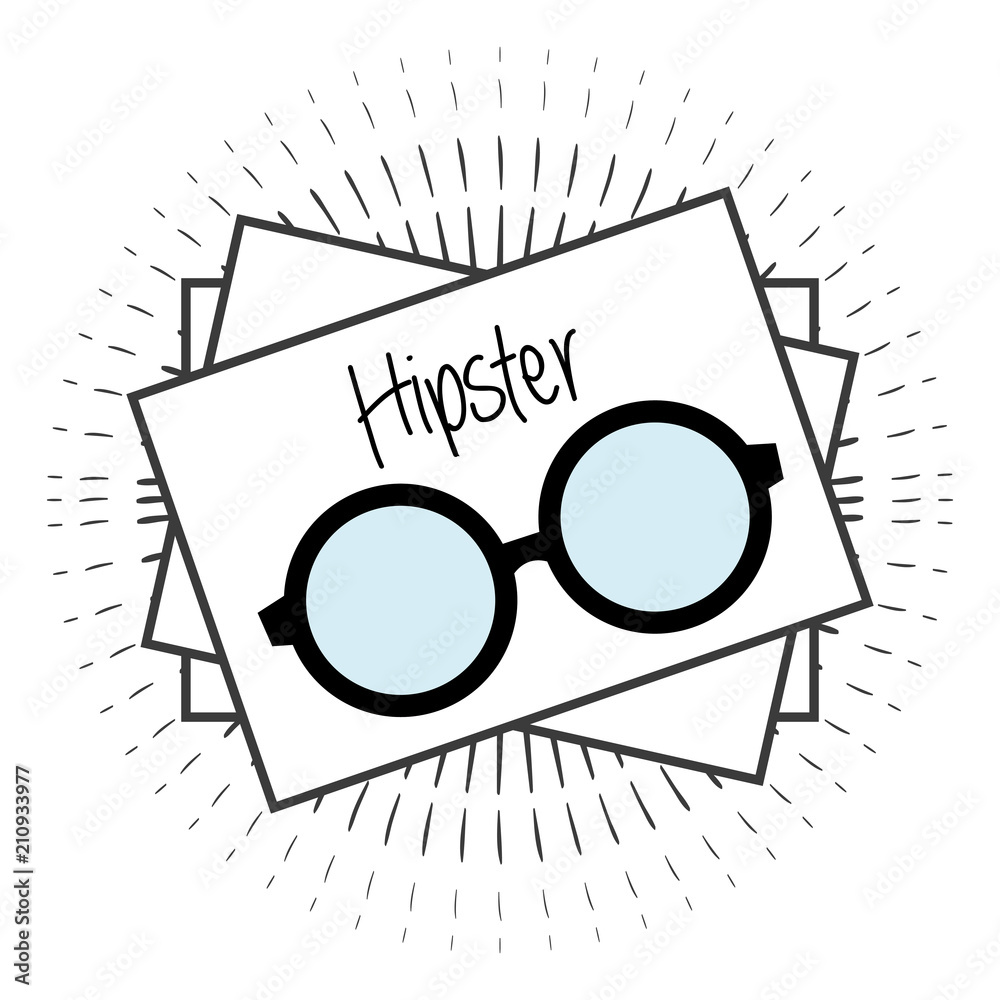 Poster glasses style hipster poster vector illustration design