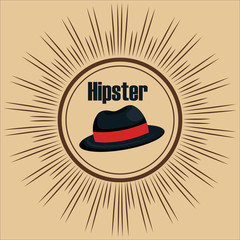 hat style hipster accessory vector illustration design