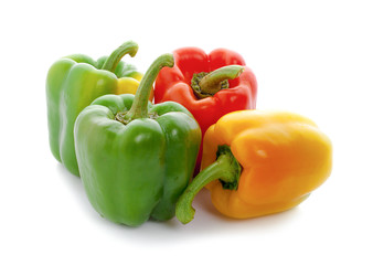 bell peppers isolated on white background