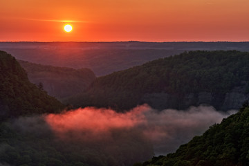 Sunrise At Letchworth State Park In New York