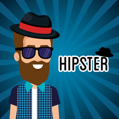 man style hipster character vector illustration design