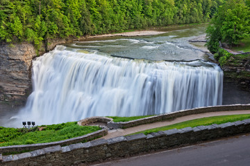 The Middle Falls At Letchworth State Park In New York