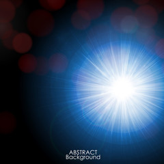 Abstract background with blue twinkling stars. Vector illustration.