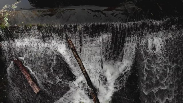 very old dam waterfall and river mill works v3