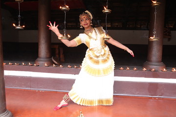 mohiniyattam is one of the eighth classical dance forms of india.it is from the state of kerala and distinct for its graceful body movements © fotomagic