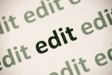 word edit printed on paper macro