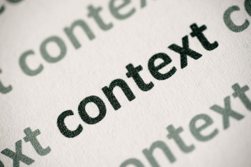 word context printed on paper macro