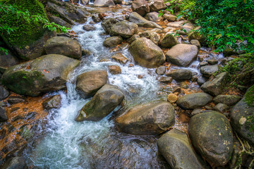 Naklejka na ściany i meble Water fall wildlife Kanchanaburi Thailand