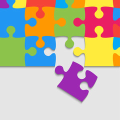 Colorful Background Puzzle. Jigsaw Puzzle Banner.