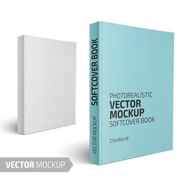 Blank vertical softcover book template.