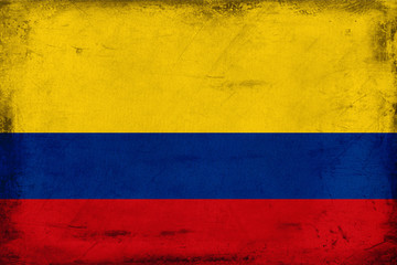 Vintage national flag of Colombia background