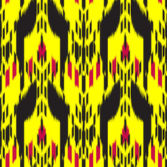 Ikat Seamless Pattern Design. Ethnic fabric. Bohemian fashion