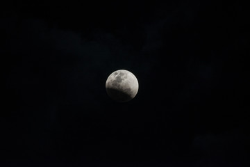 BANGKOK, THAILAND - JANUARY 31, 2018 : Super blue moon lunar eclipse