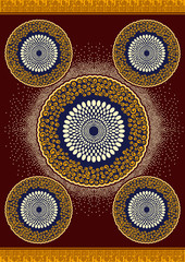 Textile fashion african print fabric super wax, Ankara prints, abstract seamless, vector illustration file.