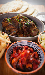 Brisket pulled apart