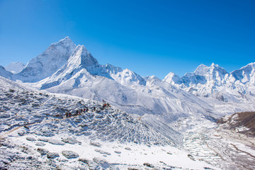 Beautiful snow mountain views on route to Everest Base Camp