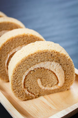 Coffee roll cake.
