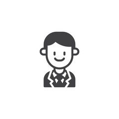 Office worker vector icon. filled flat sign for mobile concept and web design. Businessman portrait simple solid icon. Symbol, logo illustration. Pixel perfect vector graphics