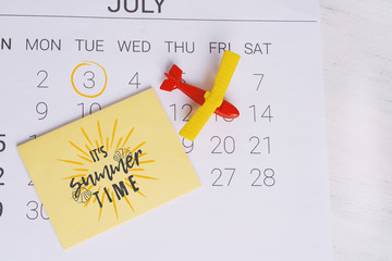 Summer Calendar Schedule.