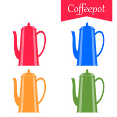 Coffee pot icon. Vector flat illustration.
