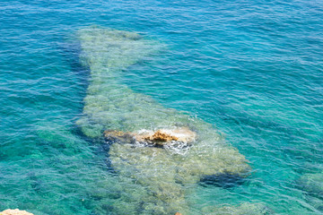 Clear turquoise water of Mediterranean sea
