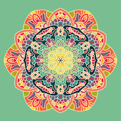  Vector round circle decorative element. Mandala style, flower inspired.