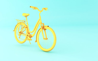 Fototapeta premium 3d Yellow bicycle.