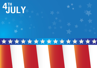 4th July independence day with flags  celebration vector background.
