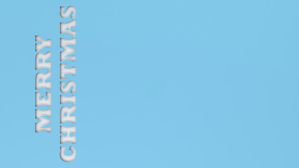 Obraz premium White Merry Christmas words cut in blue paper