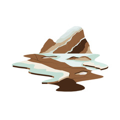 Stone Mountain Glacier Lake Landscape Vector