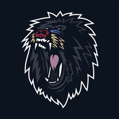 monkey/gorilla/baboon/mandrill esport gaming mascot logo template