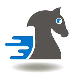 Horse Fast Moving Icon Vector. Speed and Power Illustration. Move Horse Logo.