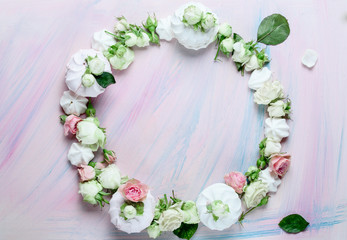 Delicious and airy marshmallows with roses and leaves buds