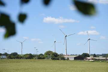 éoliennes vent energie ciel vert ecologie