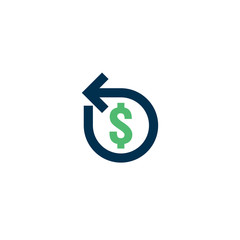 Refund money icon. Chargeback contour sign. quick fund cash back symbol. Currency exchange refinance. Return on investment. stock market business. Vector line illustration.