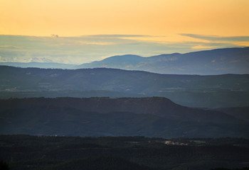 View from mountain of Montserrat near Barcelona. Spain