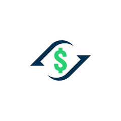 money transfer Icon. Chargeback contour sign. quick fund cash back symbol. Currency exchange refinance. Return on investment. Refund stock market business. Vector line illustration.